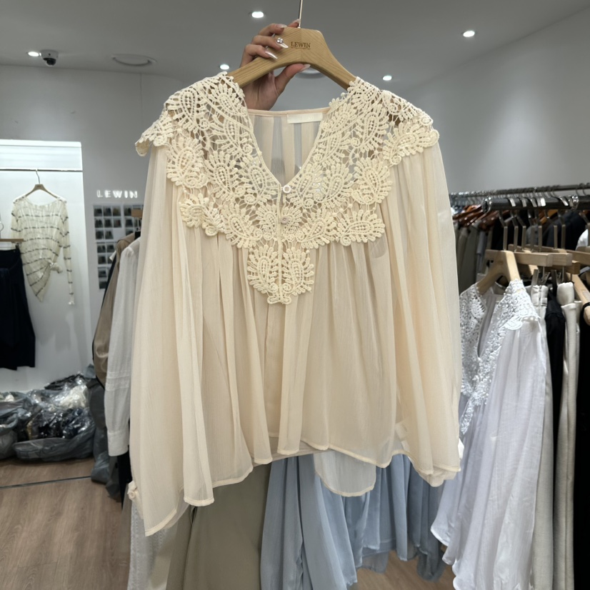 LEWIN韓國直郵實拍女士新款推薦時尚職業26春夏襯衫蕾絲衫LEWIN襯衫/蕾絲衫圖色1