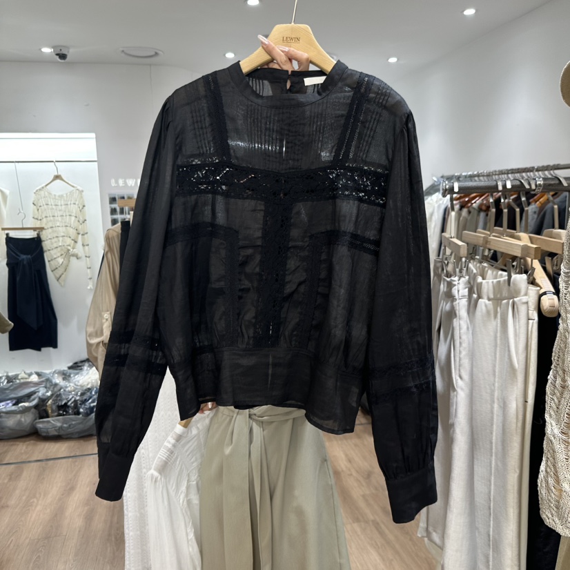 LEWIN韓國直郵實拍女裝新品休閑26春夏人氣熱賣襯衫蕾絲衫LEWIN襯衫/蕾絲衫圖色2