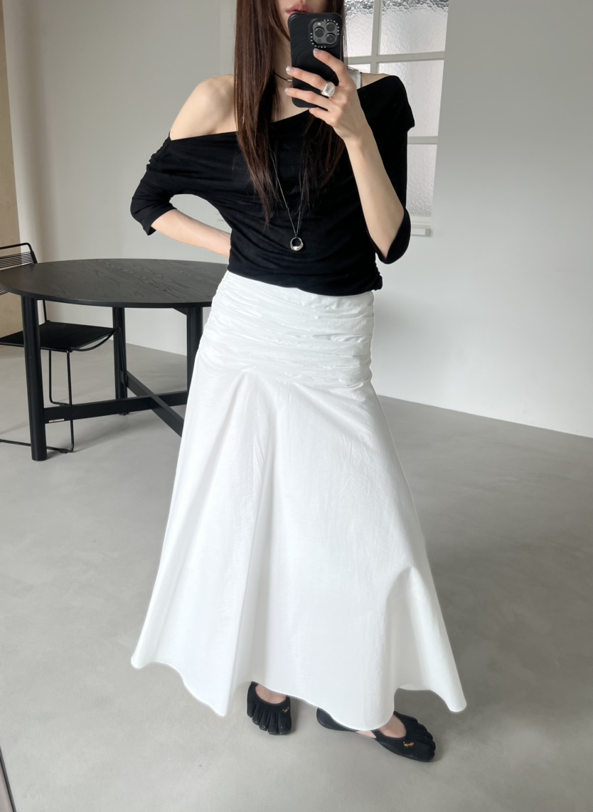 NOVUS韓國直郵實拍女士新款休閑熱賣推薦時尚26春夏職業長裙NOVUS長裙