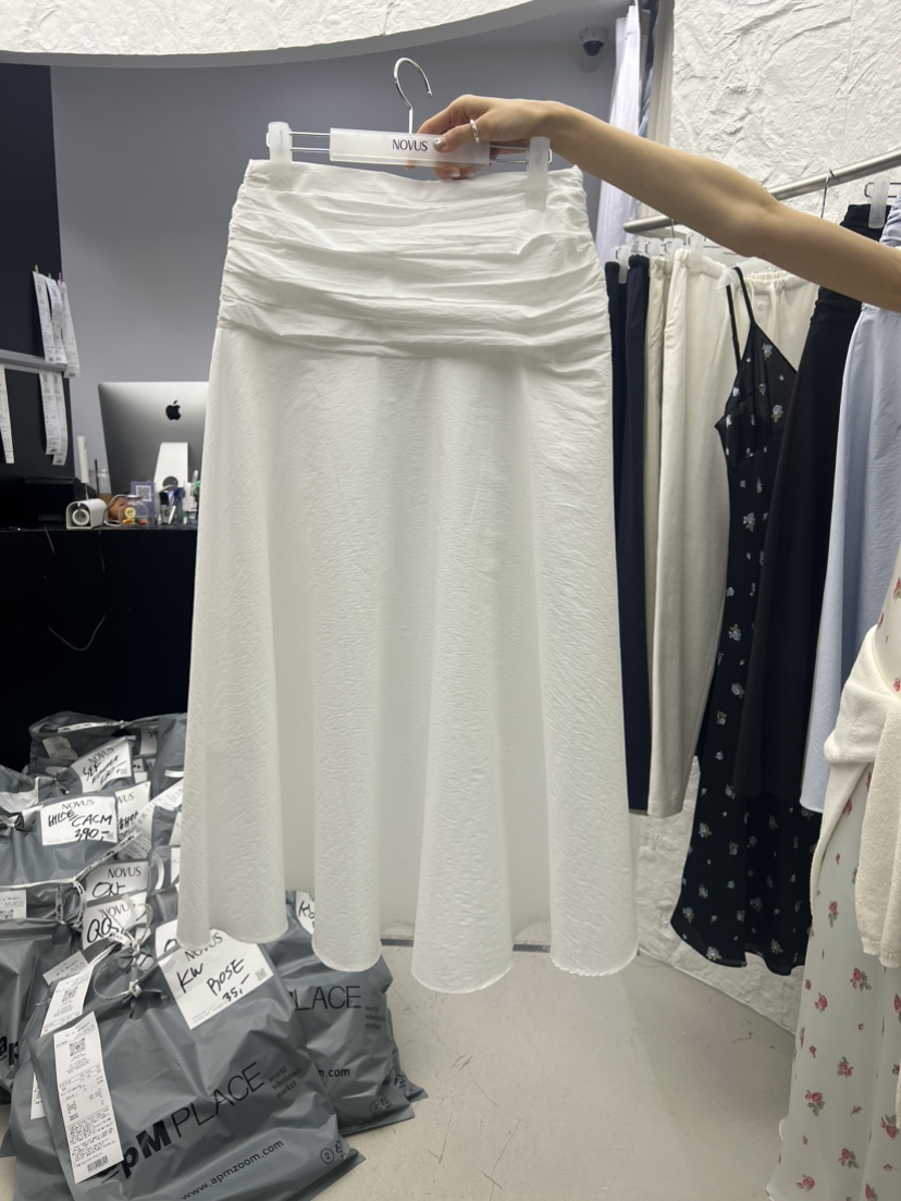 NOVUS韓國直郵實拍女士新款休閑熱賣推薦時尚26春夏職業長裙NOVUS長裙圖色1