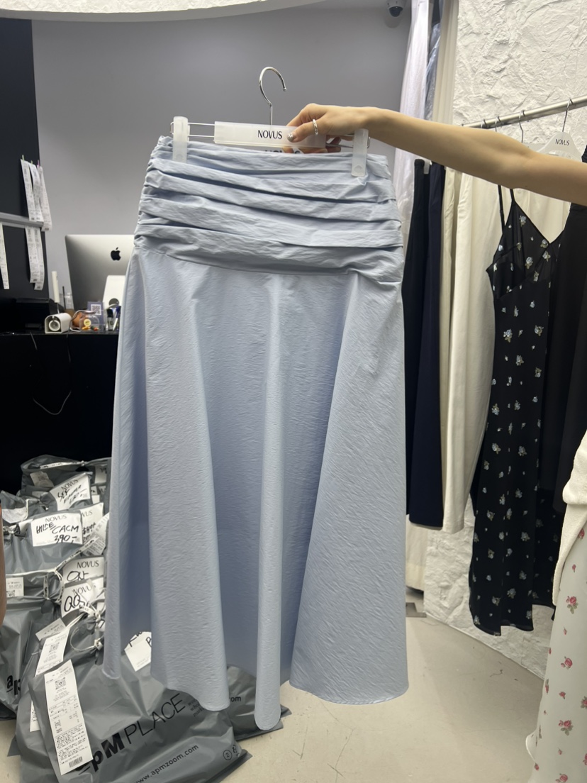 NOVUS韓國直郵實拍女士新款休閑熱賣推薦時尚26春夏職業長裙NOVUS長裙圖色2