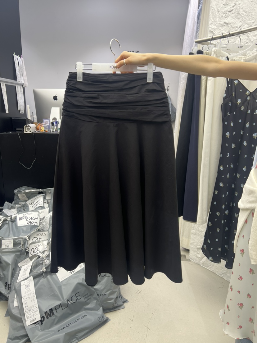 NOVUS韓國直郵實拍女士新款休閑熱賣推薦時尚26春夏職業長裙NOVUS長裙圖色3