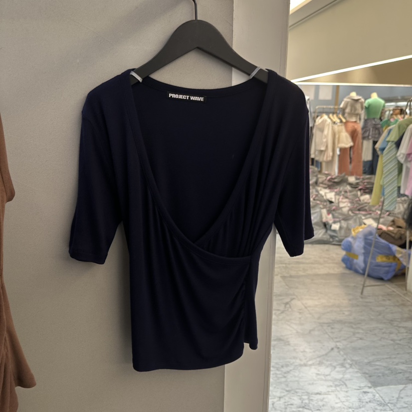 PROJECT WAVE-P韓國代購女士新品職業熱賣時尚人氣26春夏T恤PROJECT WAVET恤圖色5深藍色