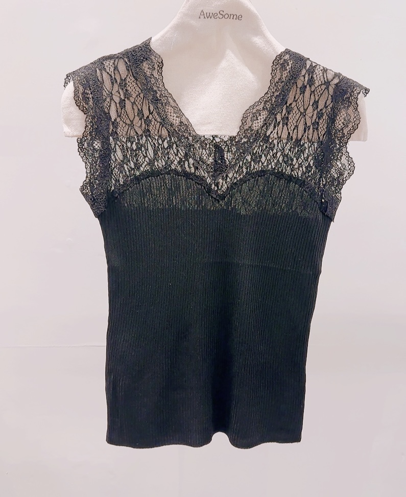 AWESOME-P韓國代購女士新款人氣時尚熱賣26春夏吊帶背心蕾絲AWESOME-P吊帶/背心圖色2