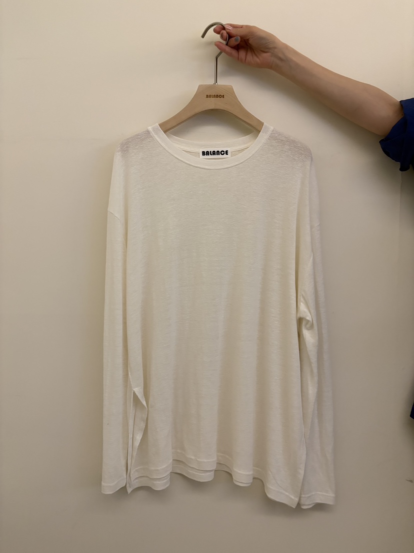 BALANCE韓國直郵實拍女裝新款推薦26春夏休閑長袖T恤亞麻布BALANCE長袖T恤圖色1