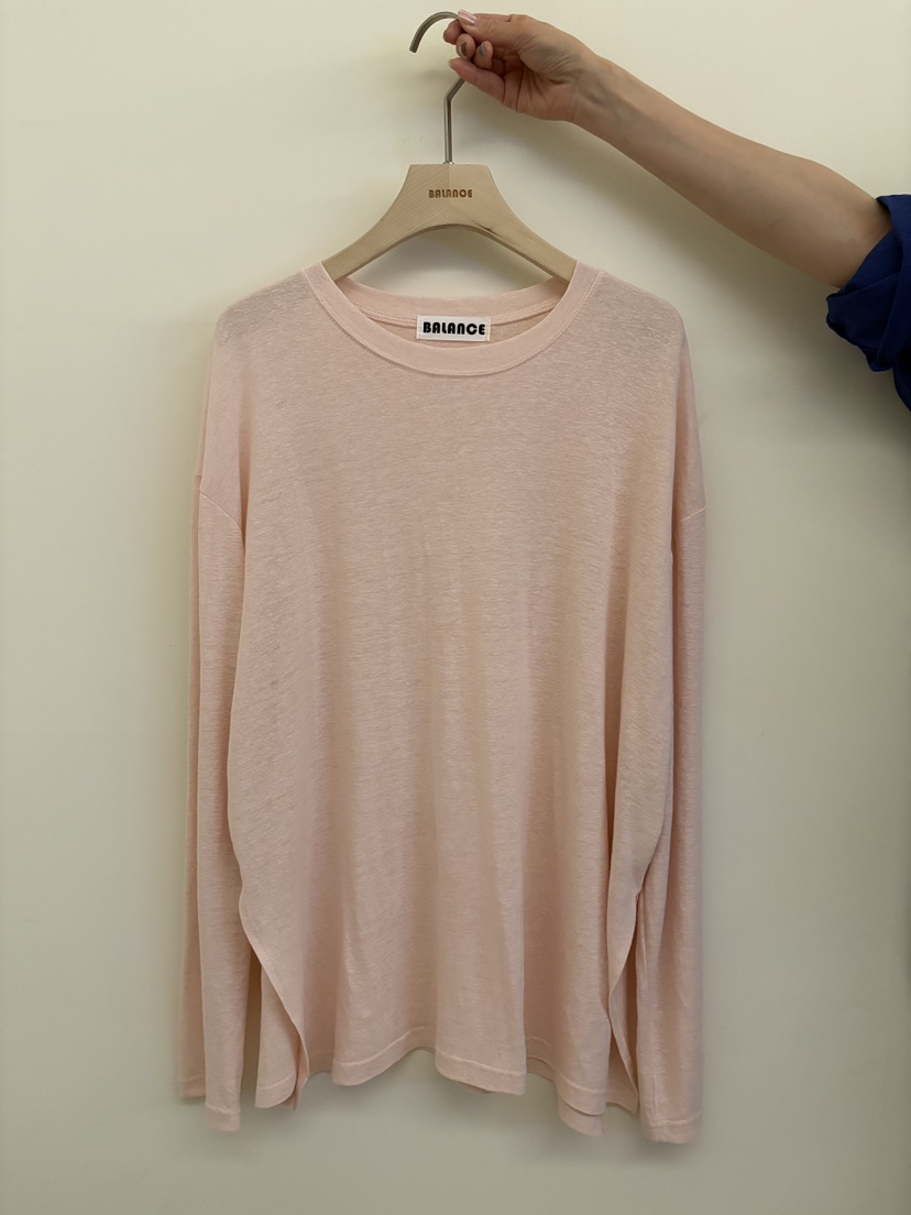 BALANCE韓國直郵實拍女裝新款推薦26春夏休閑長袖T恤亞麻布BALANCE長袖T恤圖色2