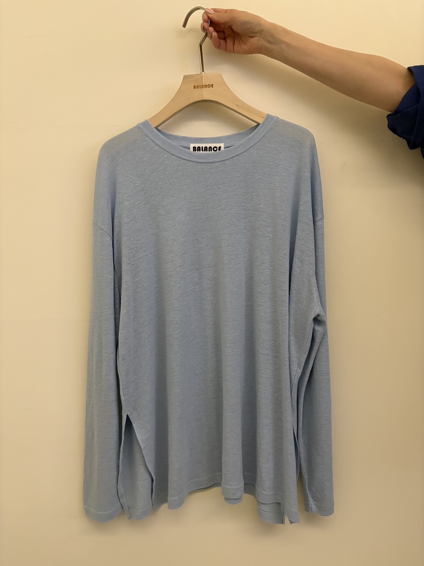 BALANCE韓國直郵實拍女裝新款推薦26春夏休閑長袖T恤亞麻布BALANCE長袖T恤圖色3