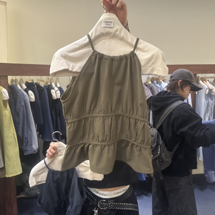 FURE韓國東大門代購女士新款熱賣時尚26春夏吊帶背心褶皺FURE吊帶/背心圖色4