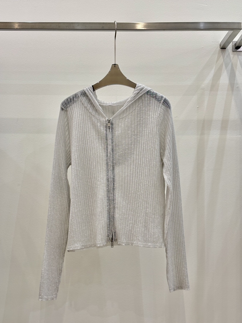 CICI韓國東大門直郵女士新品時尚休閑針織衫連帽衫拉鏈透明Ci Ci針織衫圖色1