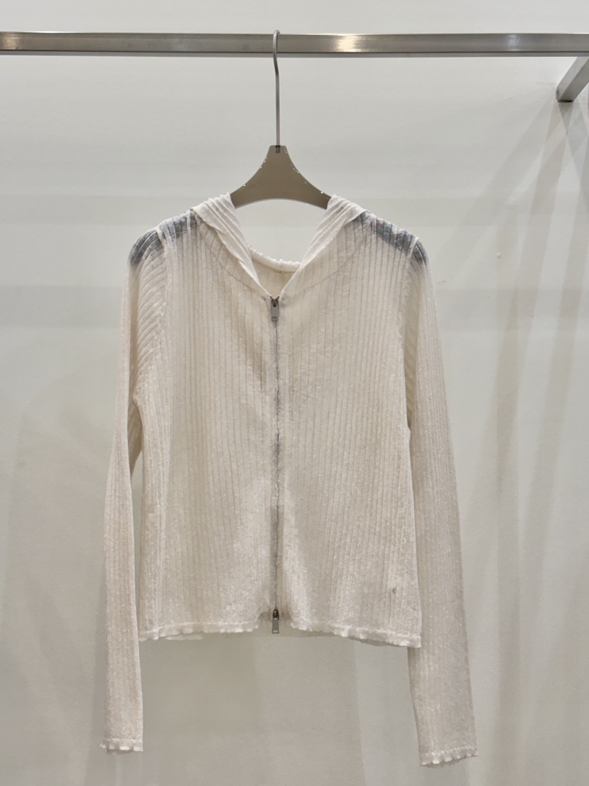 CICI韓國東大門直郵女士新品時尚休閑針織衫連帽衫拉鏈透明Ci Ci針織衫圖色2