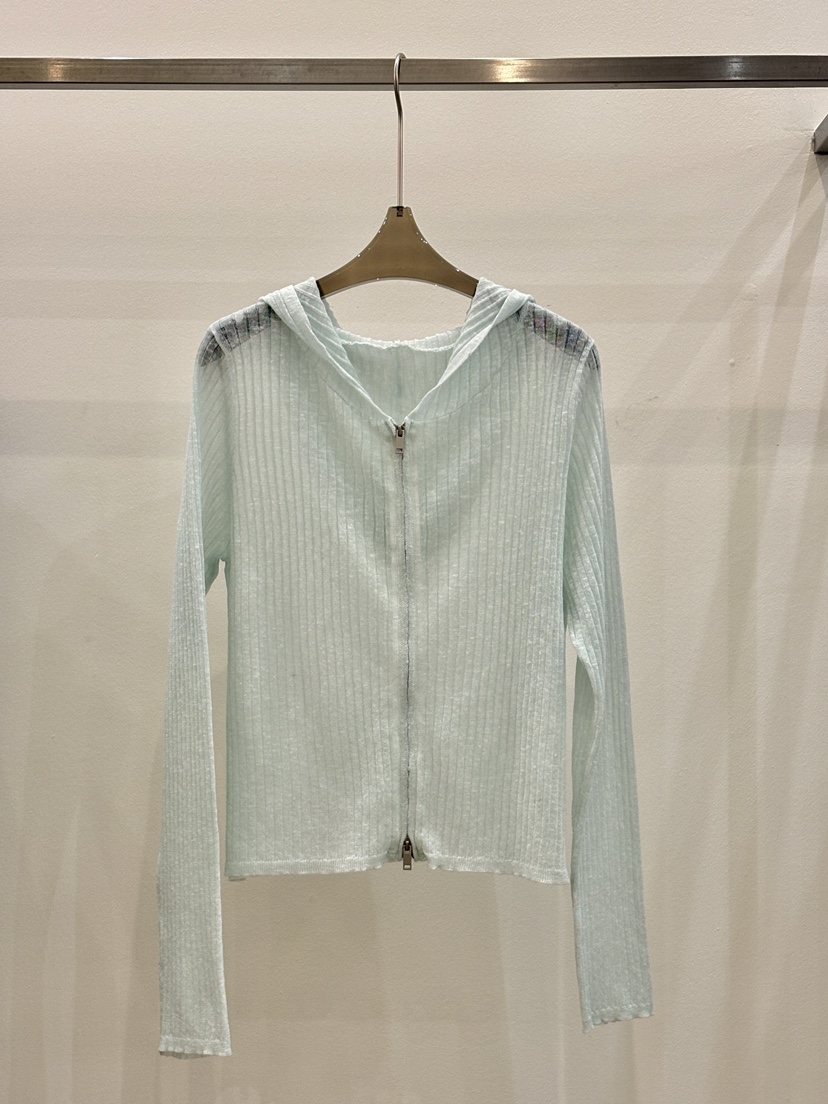 CICI韓國東大門直郵女士新品時尚休閑針織衫連帽衫拉鏈透明Ci Ci針織衫圖色3