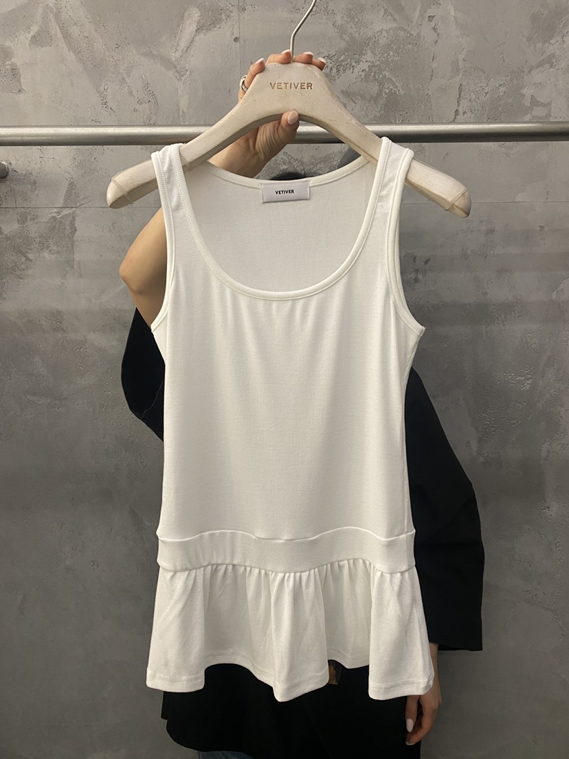 THE VETIVER-A韓國直郵實拍女裝新款休閑吊帶背心荷葉邊VETIVER吊帶/背心圖色1