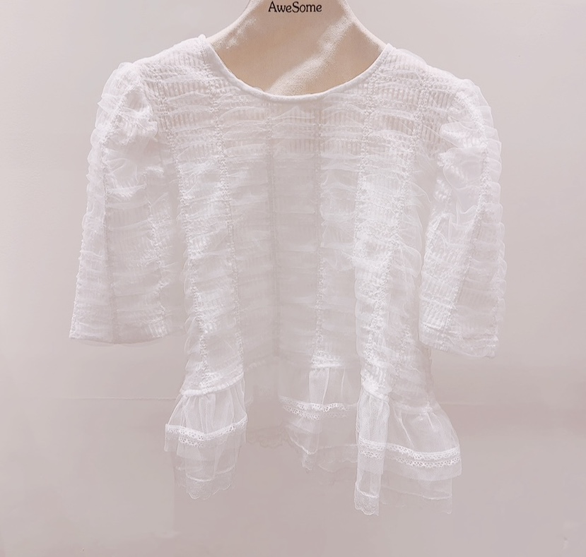 AWESOME-P韓國代購女裝新款職業休閑26春夏時尚襯衫蕾絲衫AWESOME-P襯衫/蕾絲衫圖色2