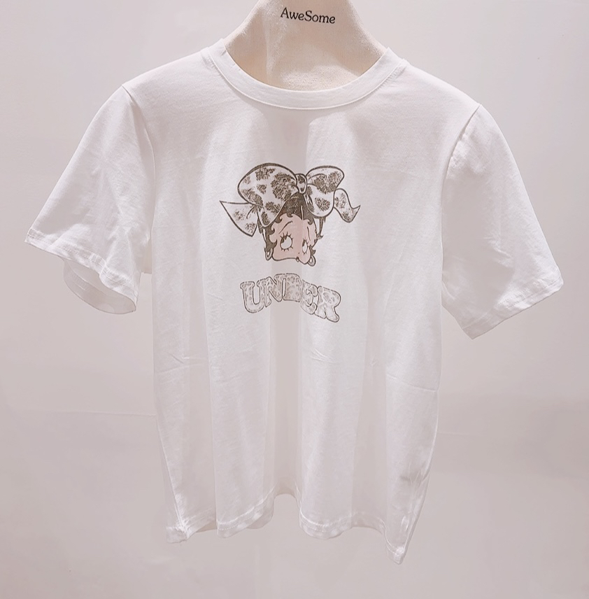 AWESOME-P韓國代購女裝新品人氣26春夏熱賣休閑職業推薦T恤AWESOME-PT恤圖色1