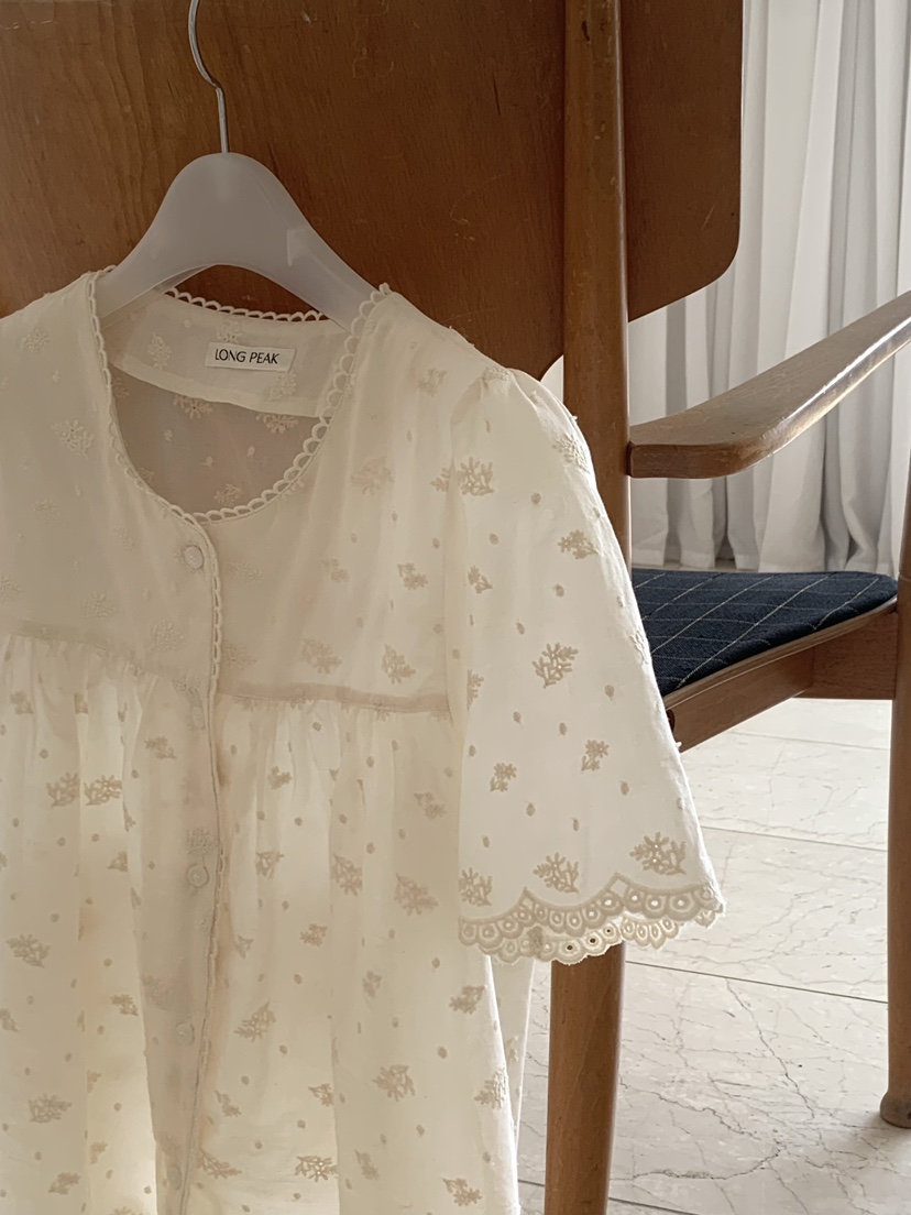 LONG PEAK韓國東大門直郵女士新款休閑人氣襯衫蕾絲衫刺繡LONG PEAK襯衫/蕾絲衫