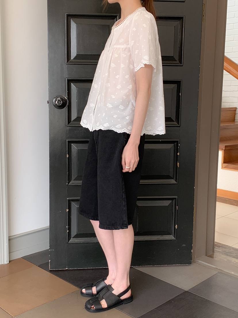 LONG PEAK韓國東大門直郵女士新款休閑人氣襯衫蕾絲衫刺繡LONG PEAK襯衫/蕾絲衫