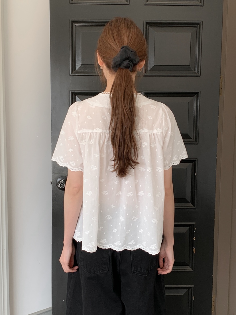 LONG PEAK韓國東大門直郵女士新款休閑人氣襯衫蕾絲衫刺繡LONG PEAK襯衫/蕾絲衫