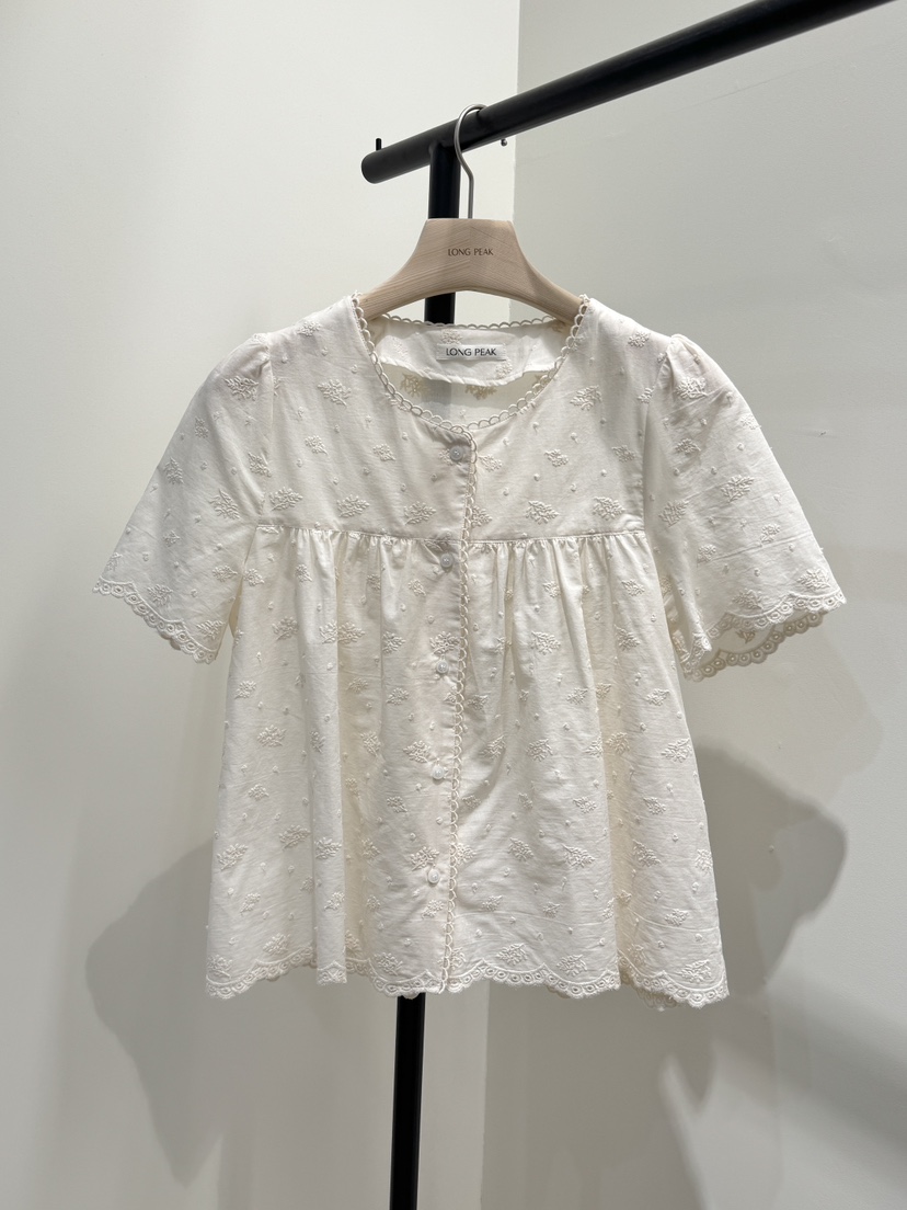 LONG PEAK韓國東大門直郵女士新款休閑人氣襯衫蕾絲衫刺繡LONG PEAK襯衫/蕾絲衫圖色2