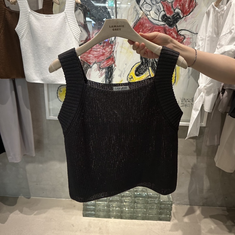 LAMAGIEPIE/LAMAGIE GREY韓國直郵女士新品26春夏吊帶背心LAMAGIEPIE/LAMAGIE GREY吊帶/背心圖色3墨色