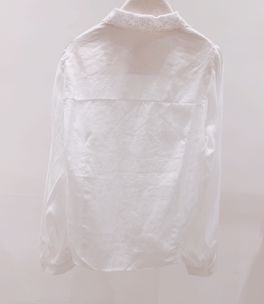 AWESOME-P韓國直郵實拍女裝新品職業襯衫蕾絲衫刺繡亞麻AWESOME-P襯衫/蕾絲衫