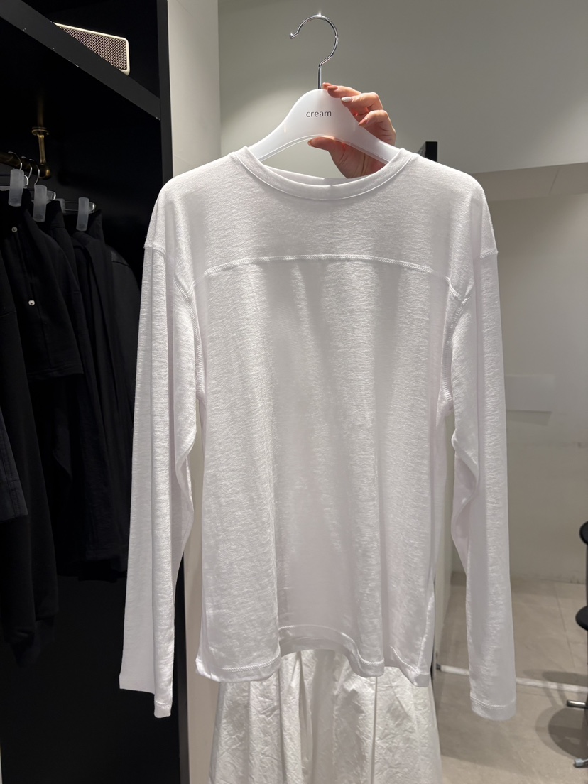 CREAM-P韓國東大門代購女裝新款推薦休閑人氣長袖T恤亞麻CREAM-P長袖T恤圖色1