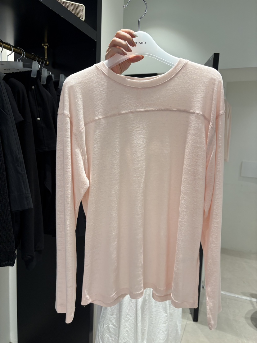 CREAM-P韓國東大門代購女裝新款推薦休閑人氣長袖T恤亞麻CREAM-P長袖T恤圖色2