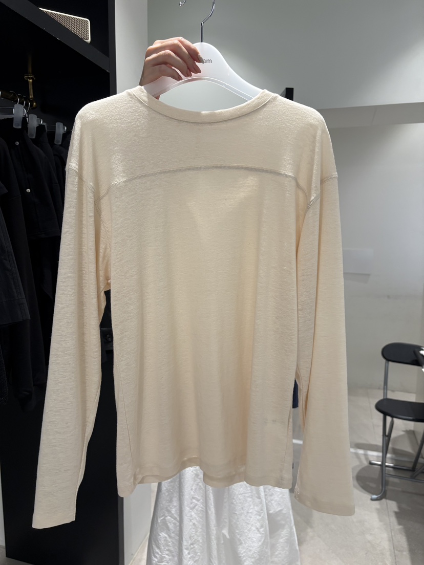 CREAM-P韓國東大門代購女裝新款推薦休閑人氣長袖T恤亞麻CREAM-P長袖T恤圖色3