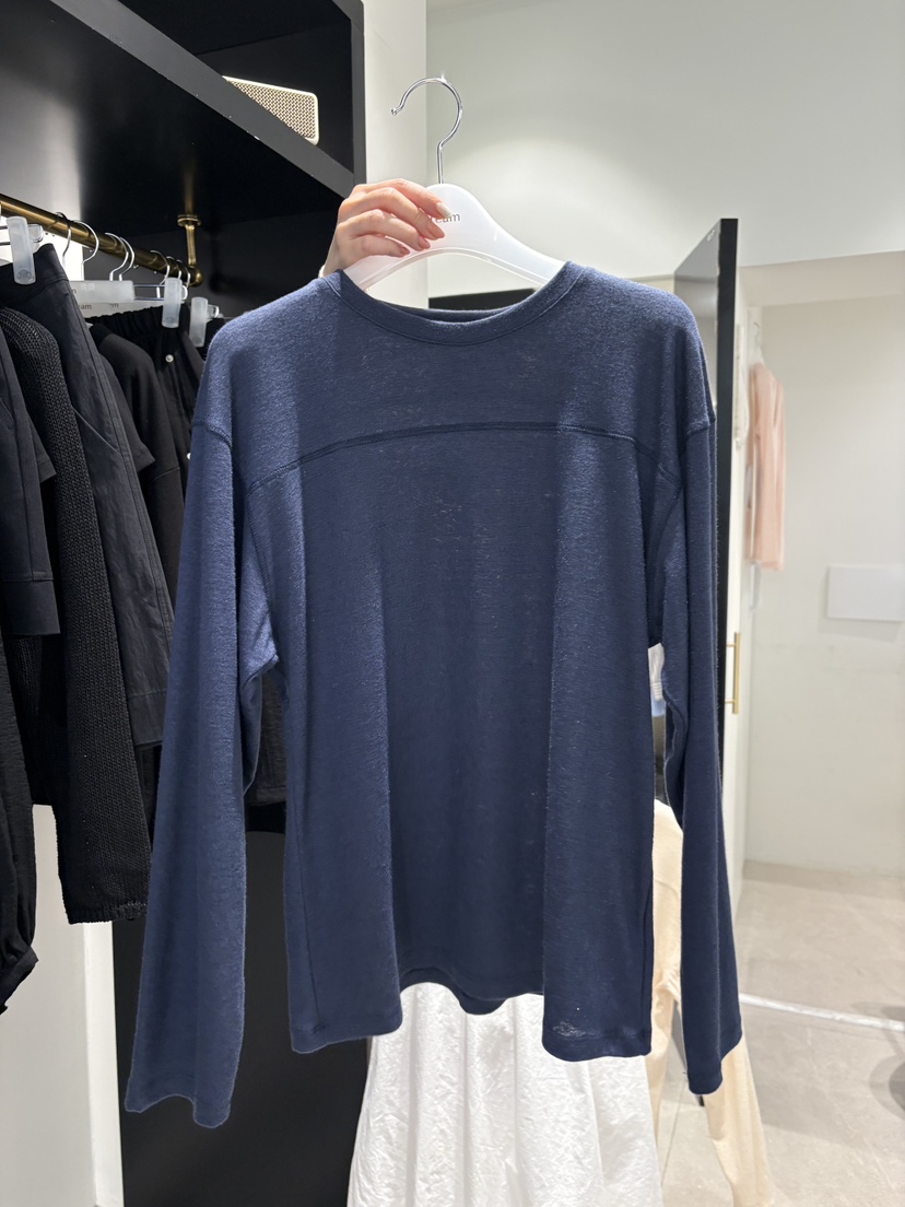 CREAM-P韓國東大門代購女裝新款推薦休閑人氣長袖T恤亞麻CREAM-P長袖T恤圖色4