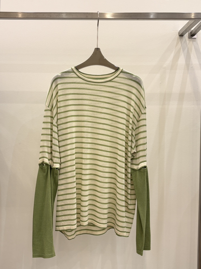 CICI韓國直郵實拍女裝新品熱賣休閑推薦職業人氣長袖T恤條紋Ci Ci長袖T恤圖色1