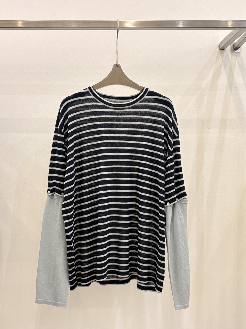 CICI韓國直郵實拍女裝新品熱賣休閑推薦職業人氣長袖T恤條紋Ci Ci長袖T恤圖色2