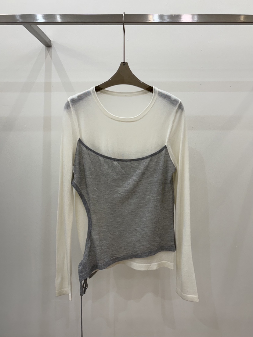 CICI韓國東大門直郵女士新款人氣熱賣職業時尚針織衫假兩件Ci Ci針織衫圖色1