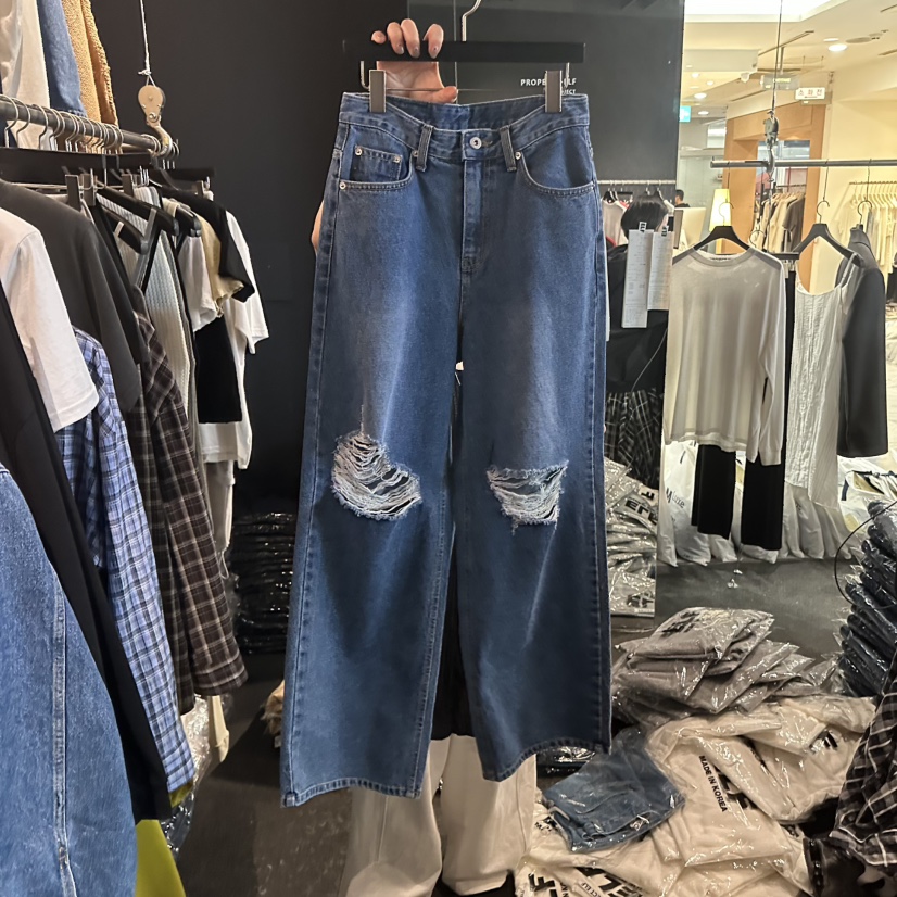 ELF-L韓國東大門直郵女士新品時尚職業熱賣推薦牛仔褲復古PROJECT ELF/ELF-L牛仔褲圖色1