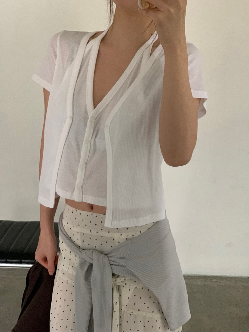 UNBOUND韓國直郵實拍女士新款休閑時尚熱賣T恤假兩件雙層UNBOUNDT恤