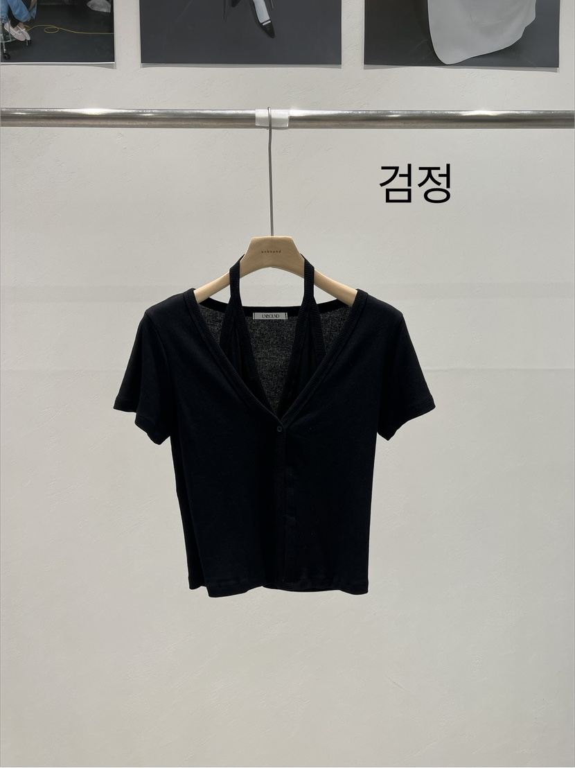 UNBOUND韓國直郵實拍女士新款休閑時尚熱賣T恤假兩件雙層UNBOUNDT恤圖色5