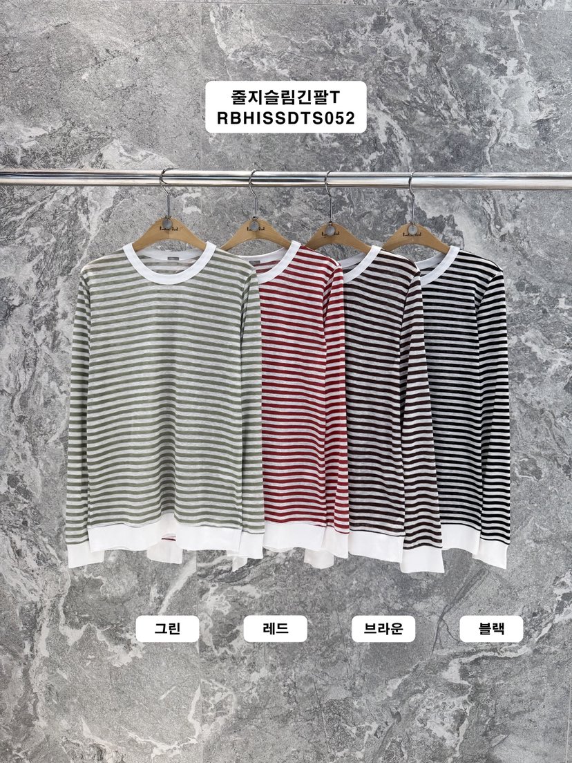 ROOKIE BUD韓國東大門代購女裝新品熱賣長袖T恤修身條紋ROOKIE BUD-L長袖T恤