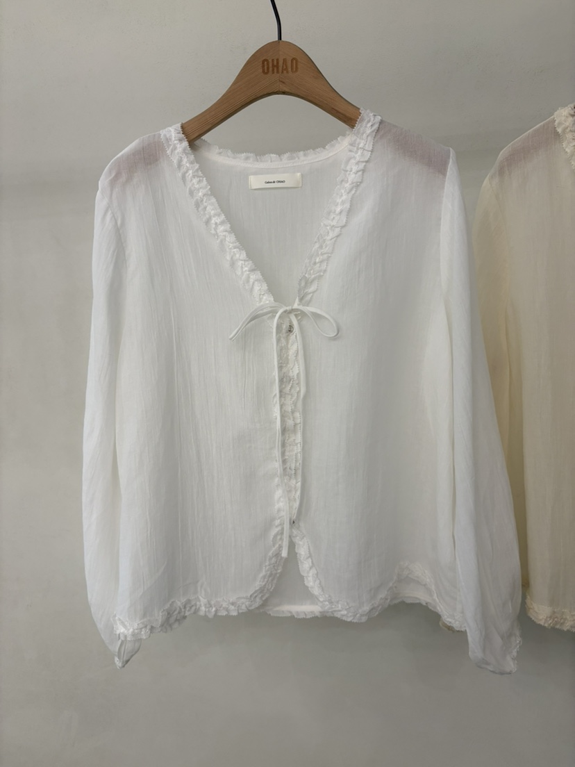 OHAO韓國代購女裝新款休閑時尚26春夏人氣推薦襯衫蕾絲衫OHAO/HA MONG襯衫/蕾絲衫圖色1