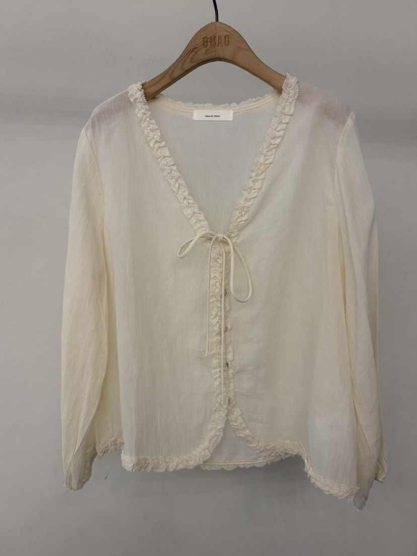 OHAO韓國代購女裝新款休閑時尚26春夏人氣推薦襯衫蕾絲衫OHAO/HA MONG襯衫/蕾絲衫圖色2