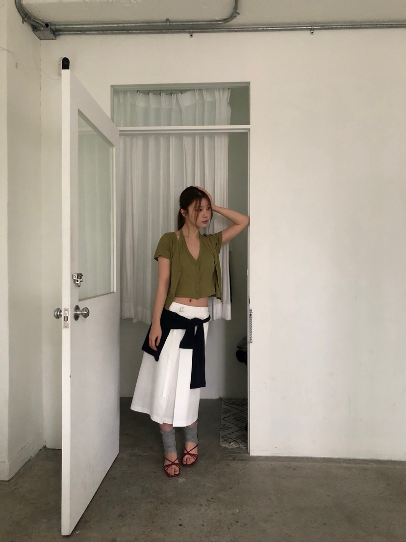 UNBOUND韓國東大門直郵女士新品26春夏半身裙中短裙口袋褶裥UNBOUND半身裙/中短裙