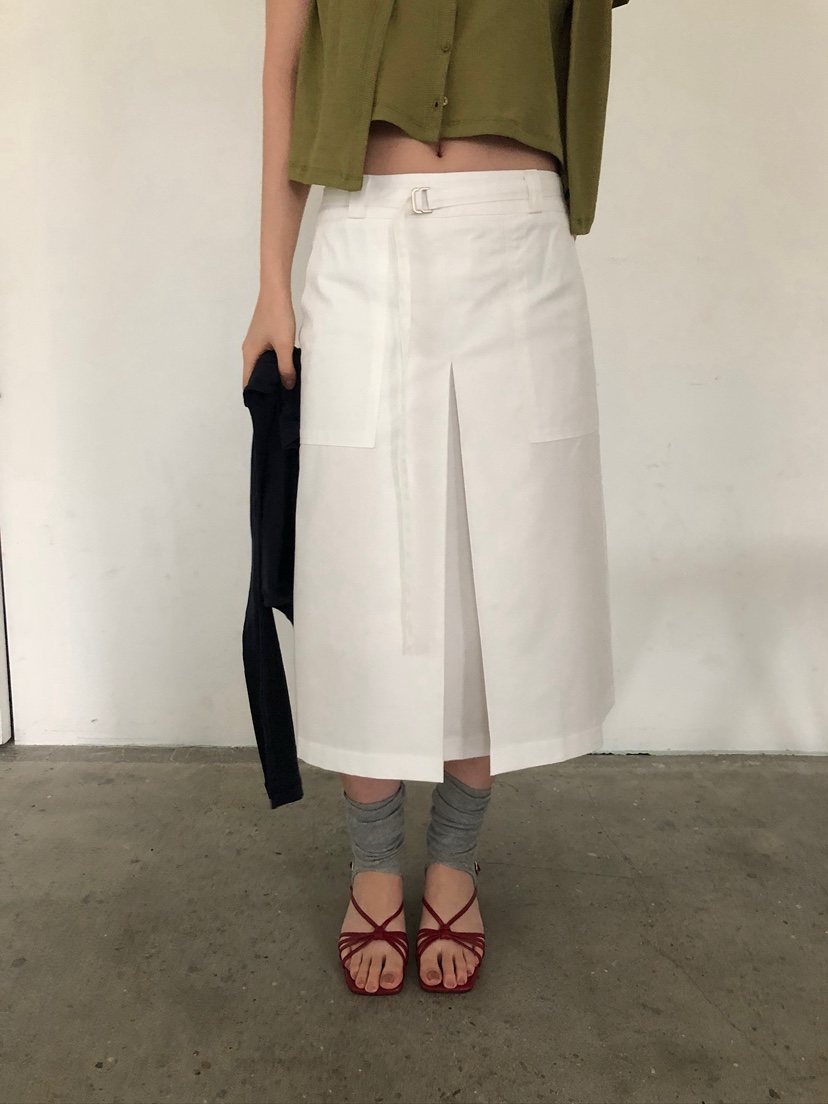 UNBOUND韓國東大門直郵女士新品26春夏半身裙中短裙口袋褶裥UNBOUND半身裙/中短裙