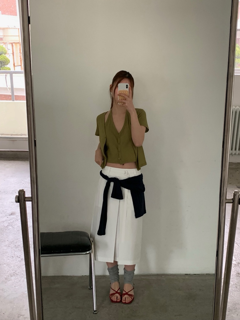 UNBOUND韓國東大門直郵女士新品26春夏半身裙中短裙口袋褶裥UNBOUND半身裙/中短裙