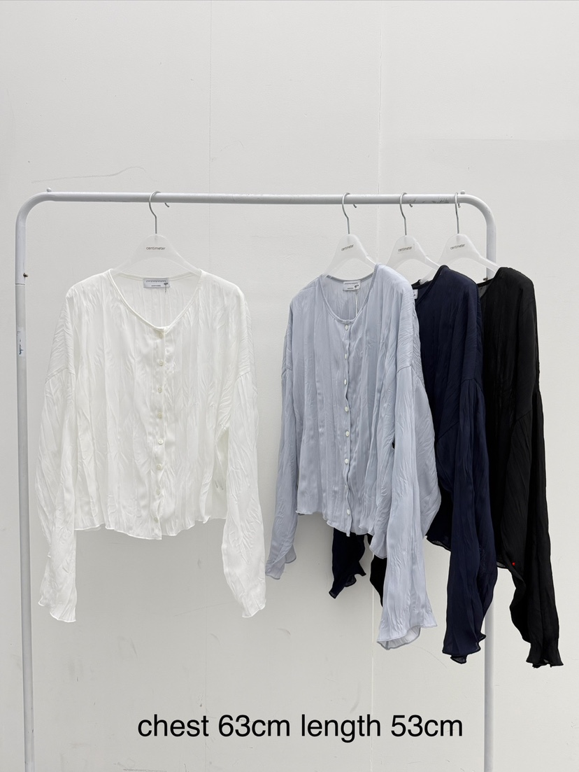 CM韓國東大門代購女士新款熱賣人氣時尚襯衫蕾絲衫雪紡褶裥CM_centimeter襯衫/蕾絲衫