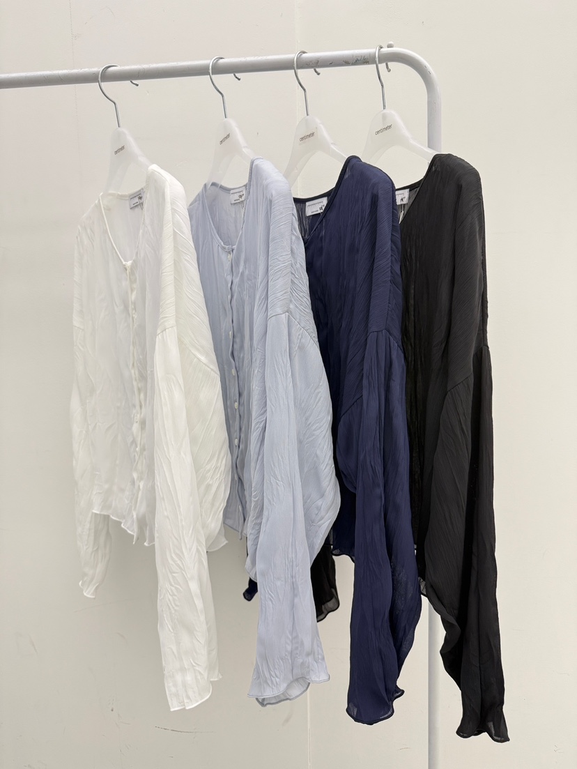 CM韓國東大門代購女士新款熱賣人氣時尚襯衫蕾絲衫雪紡褶裥CM_centimeter襯衫/蕾絲衫