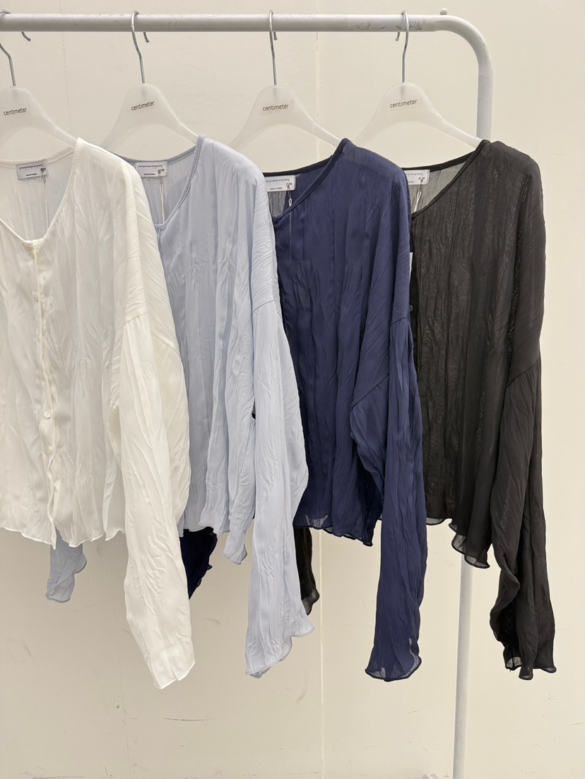 CM韓國東大門代購女士新款熱賣人氣時尚襯衫蕾絲衫雪紡褶裥CM_centimeter襯衫/蕾絲衫