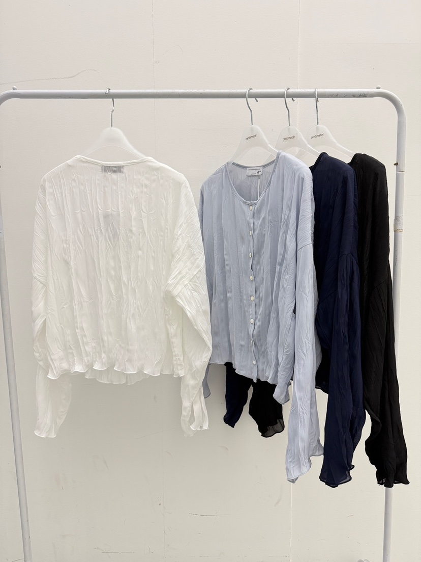 CM韓國東大門代購女士新款熱賣人氣時尚襯衫蕾絲衫雪紡褶裥CM_centimeter襯衫/蕾絲衫