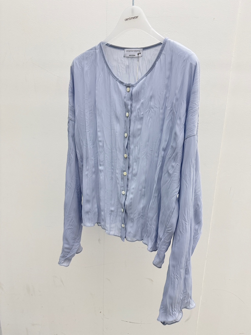 CM韓國東大門代購女士新款熱賣人氣時尚襯衫蕾絲衫雪紡褶裥CM_centimeter襯衫/蕾絲衫圖色2