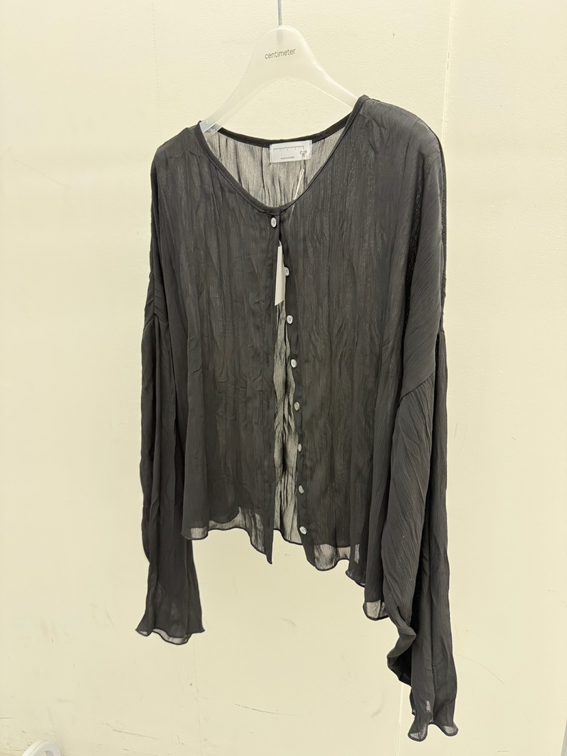 CM韓國東大門代購女士新款熱賣人氣時尚襯衫蕾絲衫雪紡褶裥CM_centimeter襯衫/蕾絲衫圖色4