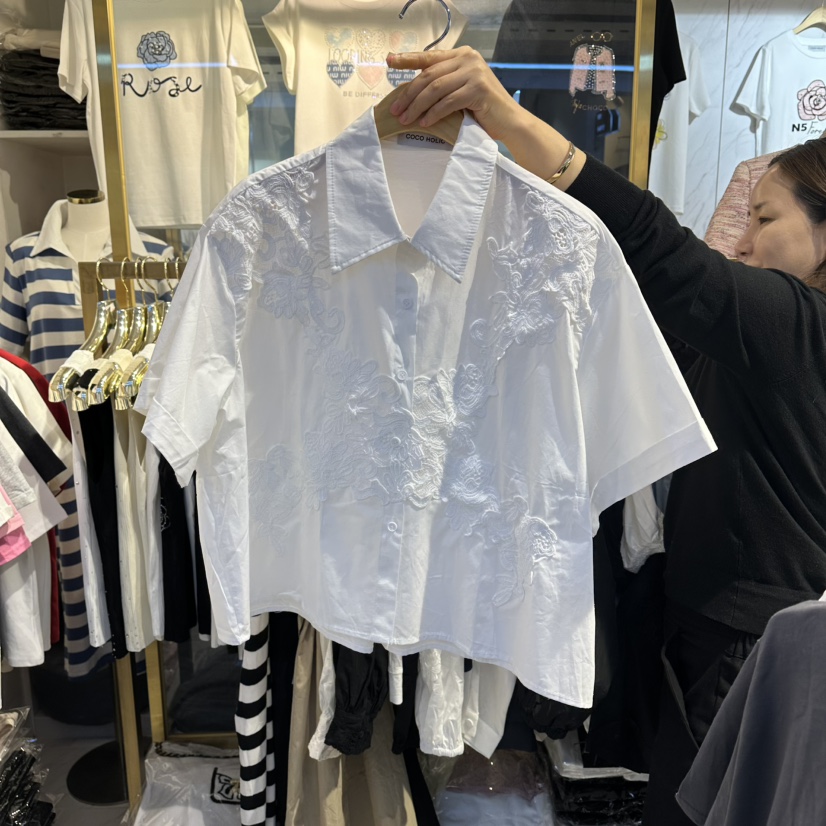 COCO HOLIC韓國代購女裝新品休閑人氣時尚襯衫蕾絲衫蕾絲COCO HOLIC襯衫/蕾絲衫圖色1