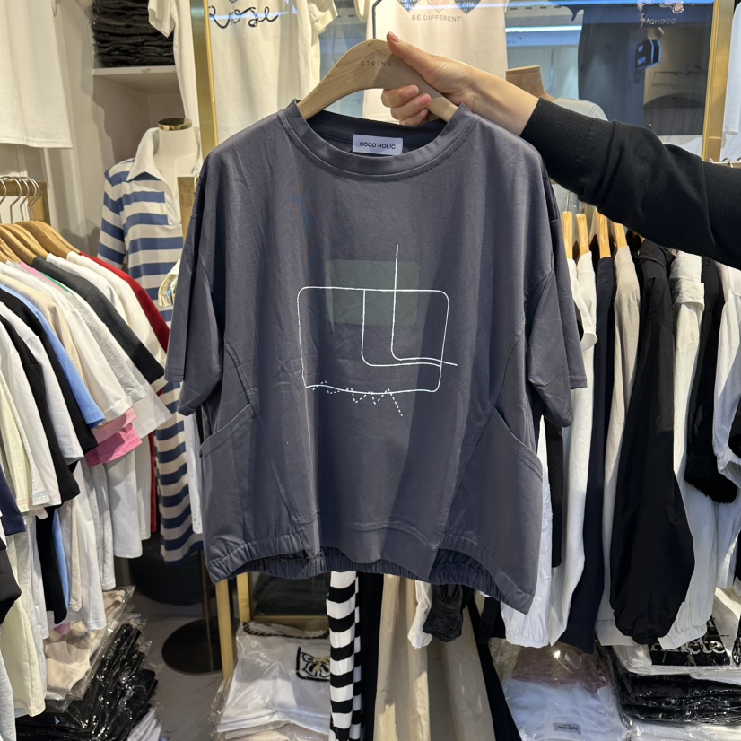 COCO HOLIC韓國代購女士新品熱賣休閑人氣推薦職業時尚T恤COCO HOLICT恤圖色2