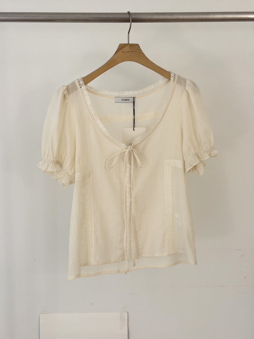 COMETE韓國直郵女裝新款人氣休閑熱賣推薦職業襯衫蕾絲衫COMETE襯衫/蕾絲衫圖色2