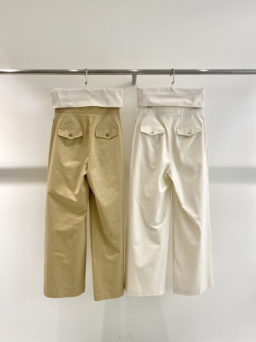 1968韓國直郵女士新品職業熱賣休閑人氣26春夏休閑褲口袋褶裥1968/YEOUYA休閑褲